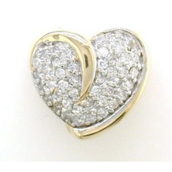 Y1840 14K HEART SLIDE WITH GOLD SWIRL 